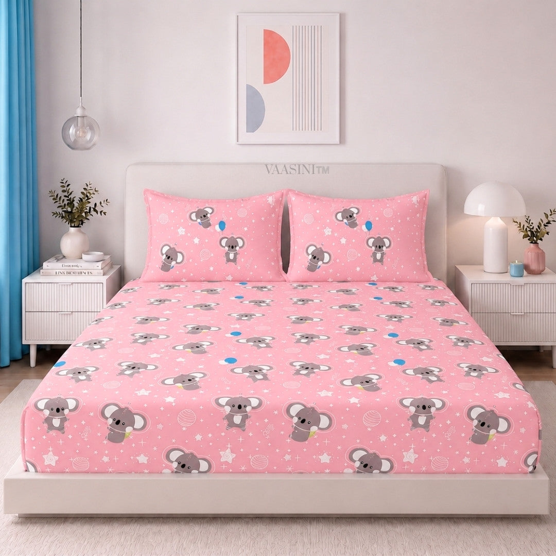 Dreamy Crescent Moon Blush Pink Bedsheet