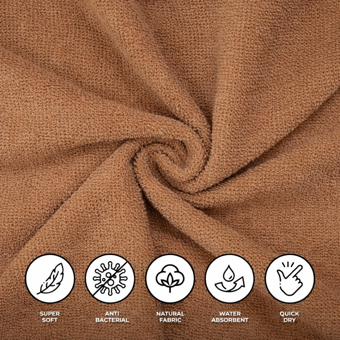 Terry Cotton Soft & Absorbent Solid Camel Beige 400 GSM Bath Towel