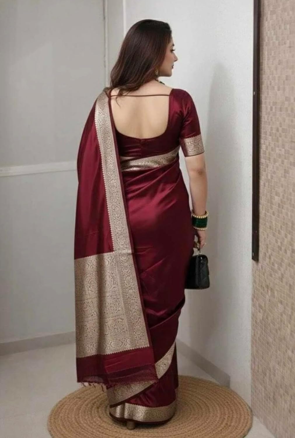 Yashika Women's Art Silk Maroon Saree with Blouse Piece for Traditional Ethnic Wear Sari-(AZ-YS-OG3-RABBA MAROON)