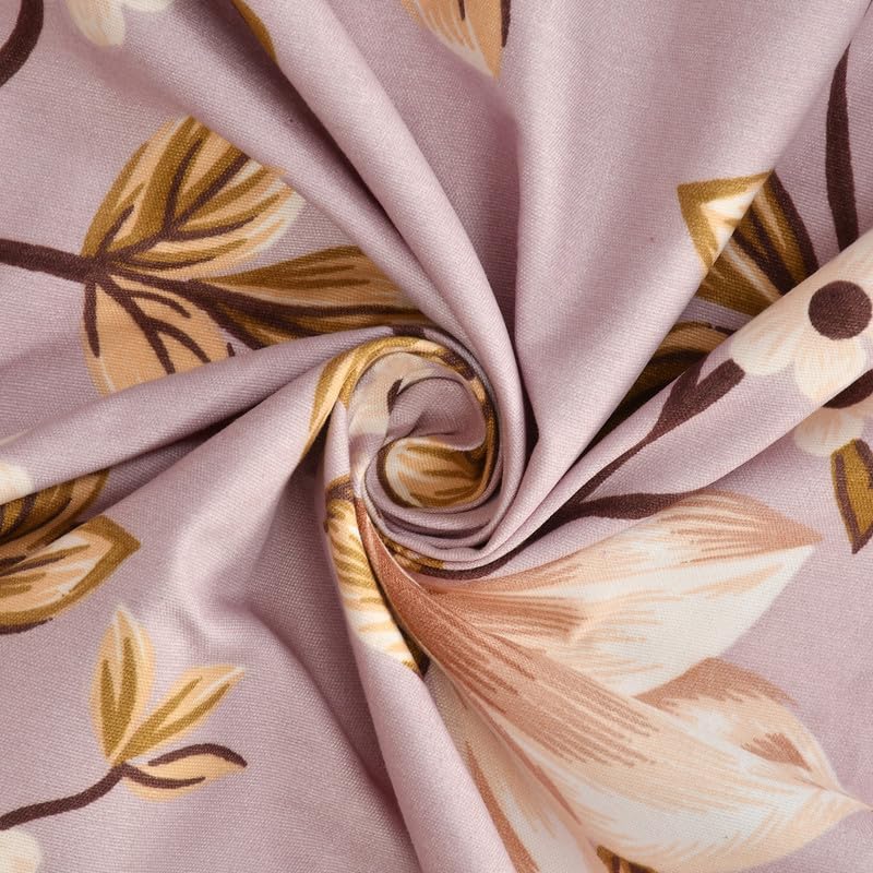 Mauve King Size Printed AC Comforter with 1 Bedsheet & 2 Pillow Covers | Ultra Soft 4 Pc Bedding Set