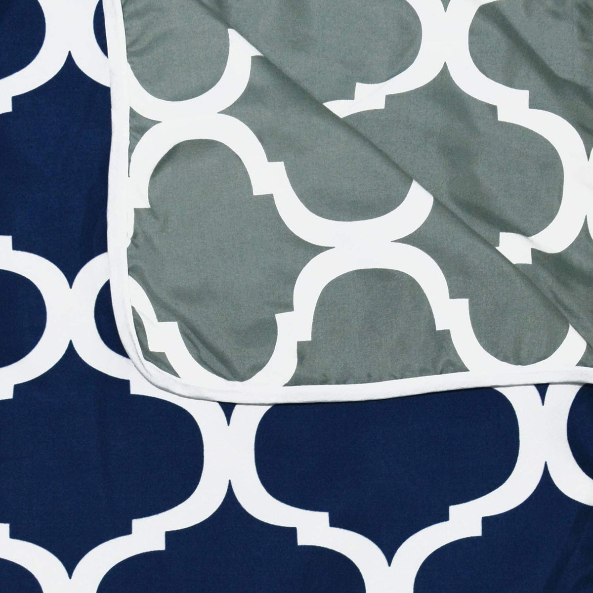 120 GSM Microfiber Single Dohar | Soft & Lightweight Throw Blanket | Cozy & Breathable | All-Season Comfort | 210 x 140 CM | Moroccan Pattern | Deep Blue