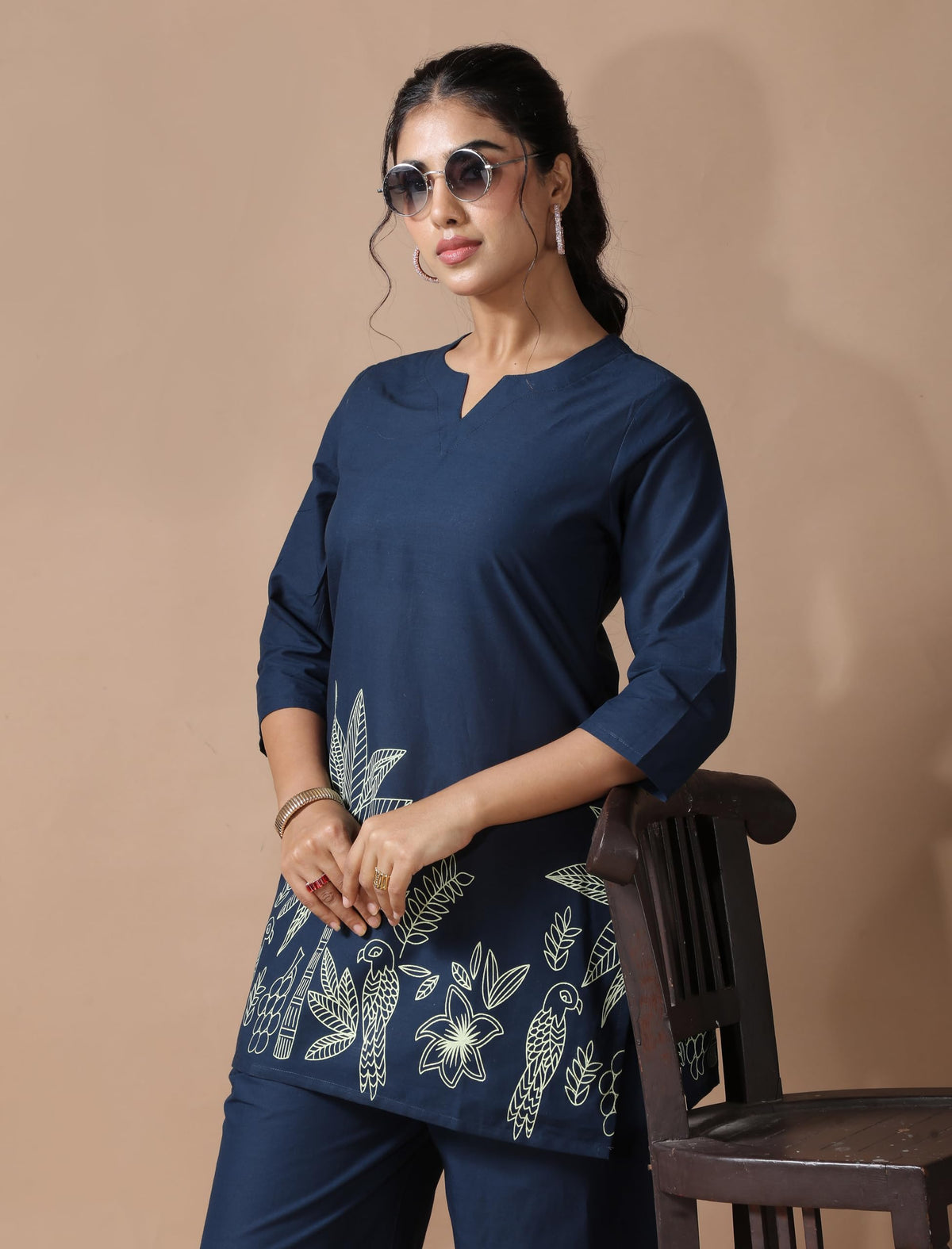 Pinkmint Women's Pure Cotton Co Ord Set l Kurta Sets for Women |Kurta Sets| Printed Kurta with Pant l Stylish Pocket & 3/4 Sleeve Women Co-ord Set (Avaiable in Plus size)
