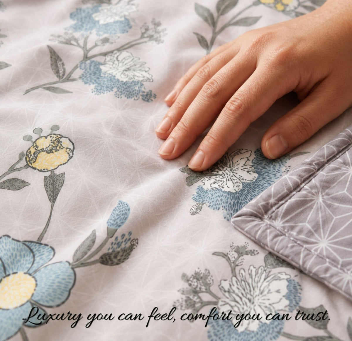 Cotton AC Blanket for Single Bed (152 x 225 cm) | Reversible Soft Lightweight All-Season Blanket | Skin-Friendly & Breathable Comforter (Blue Lagoon), Single