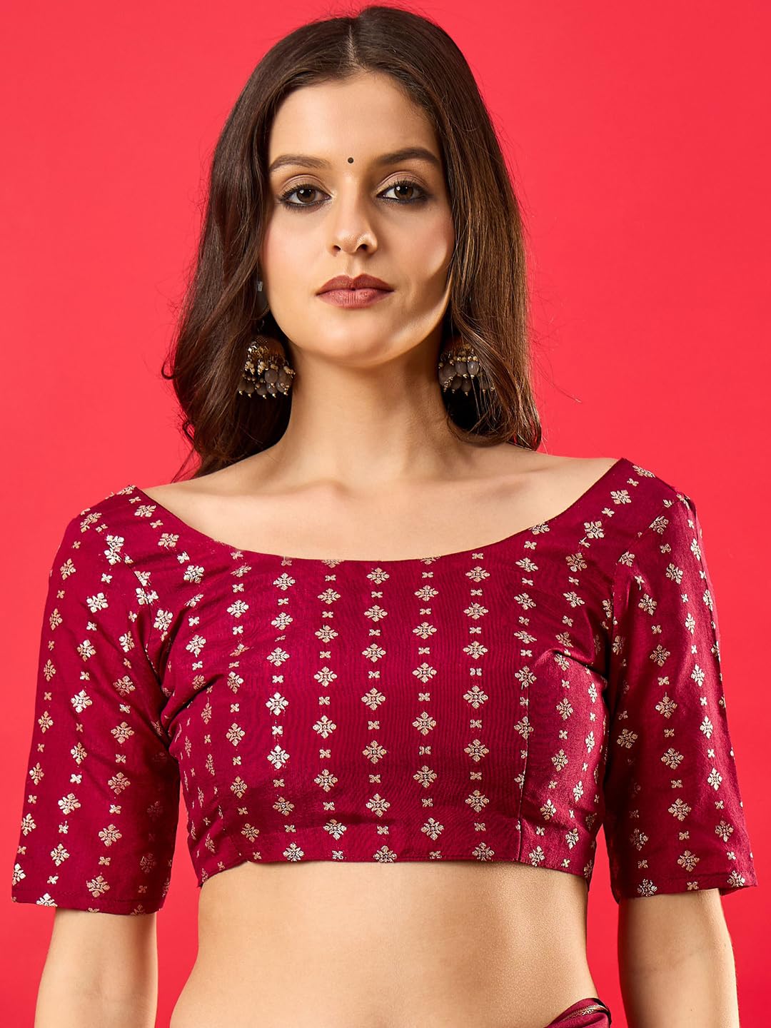 Women's Kanjivaram Woven Soft Silk Saree With Blouse Piece
