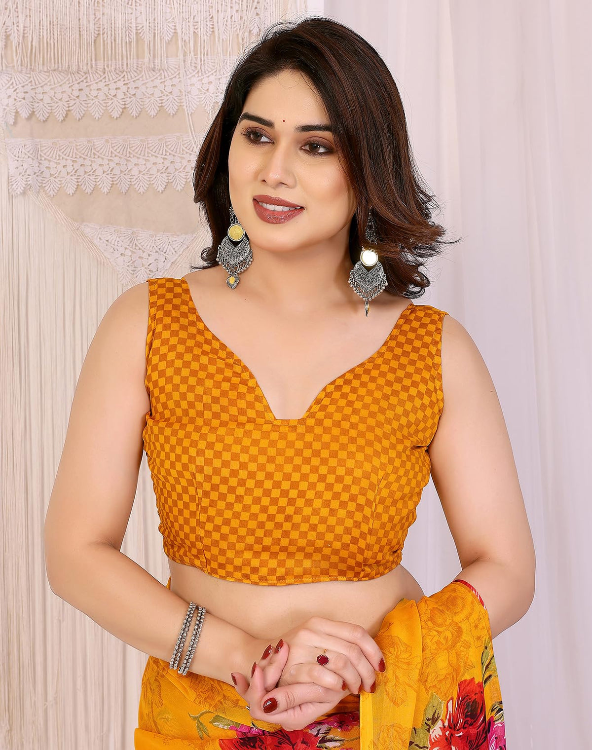 Yashika Women Georgette Floral Printed Saree Blouse Material |saree for Women | Saree | New Sari | Latest Saree_AZ-YS-P12-APEXA YELLOW