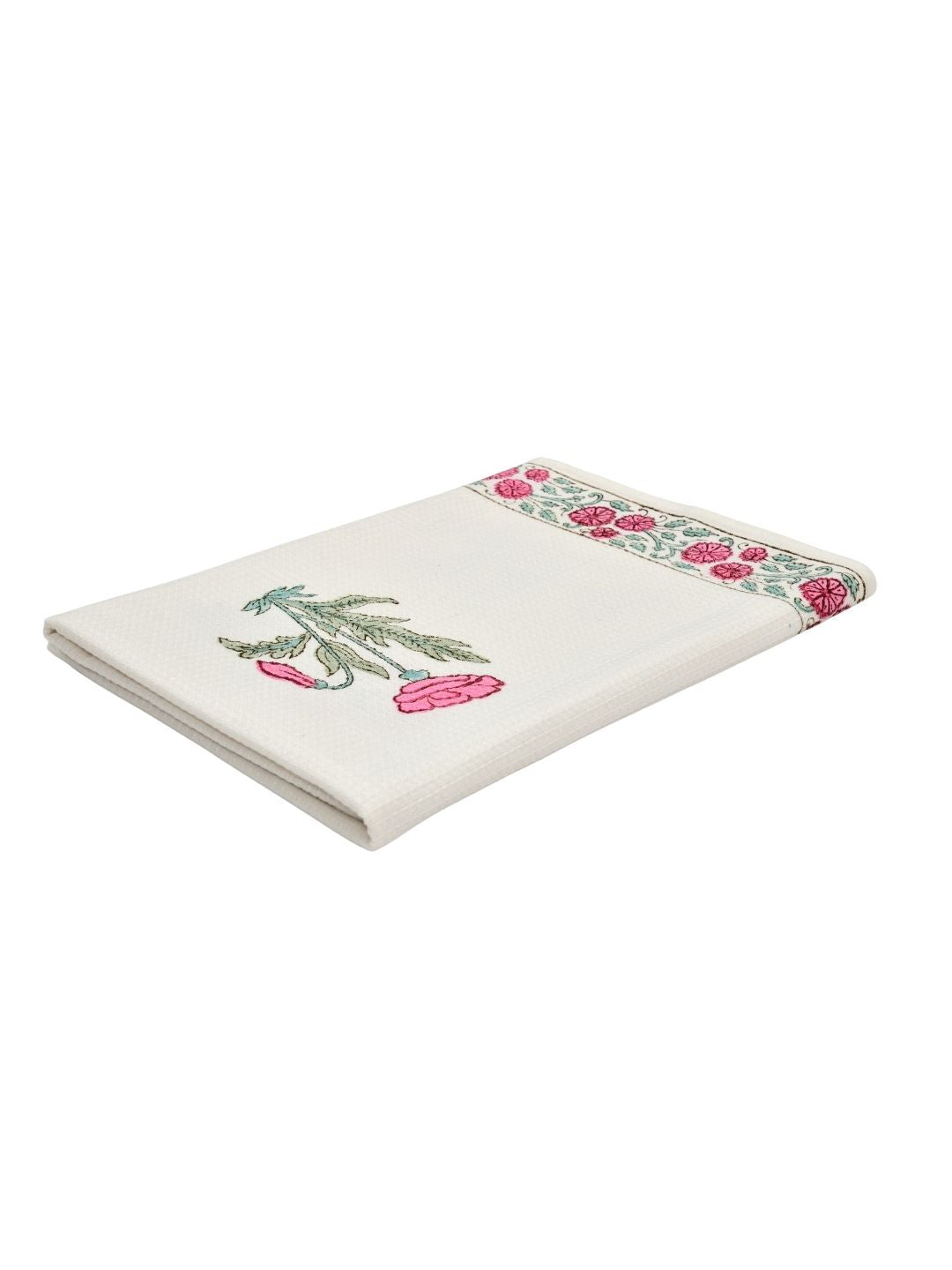 Pink Blossom Waffle Cotton Towel