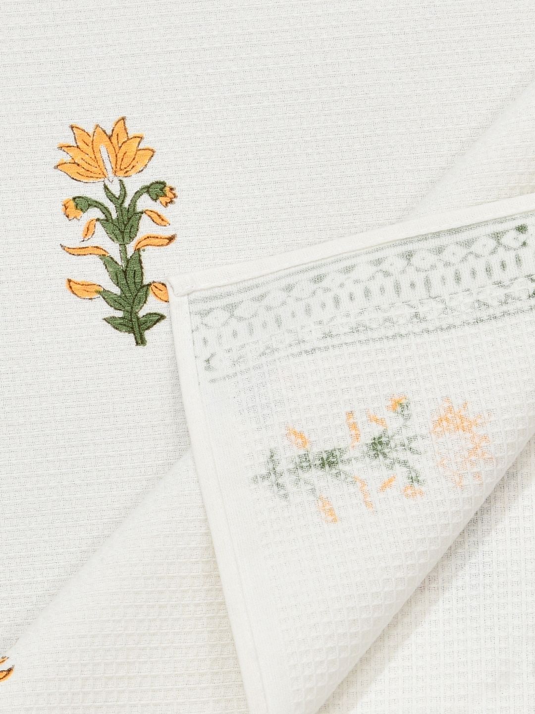 Sunlit Bloom Waffle Cotton Towel