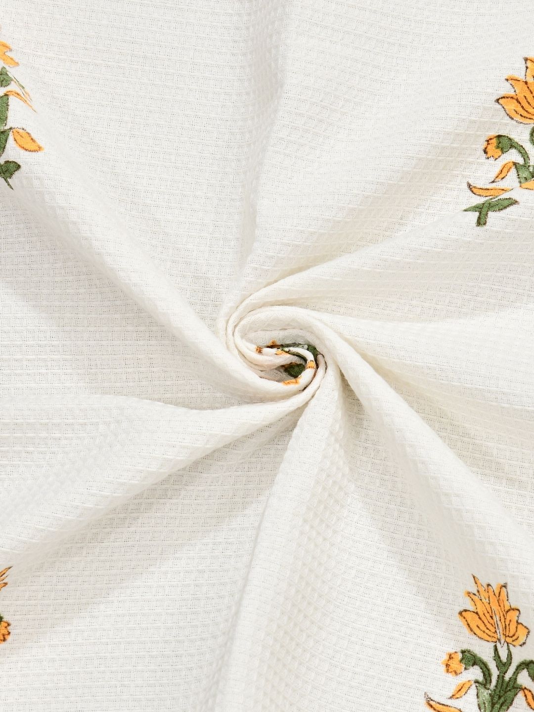 Sunlit Bloom Waffle Cotton Towel
