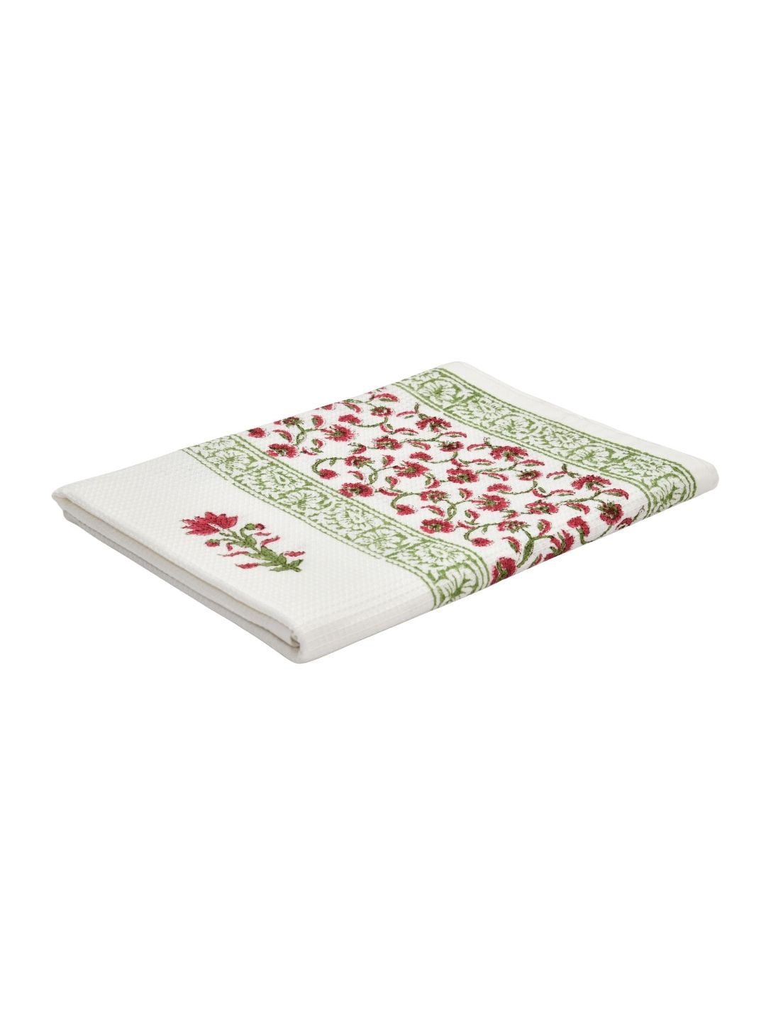 Gulmohar Garden Waffle Cotton Towel