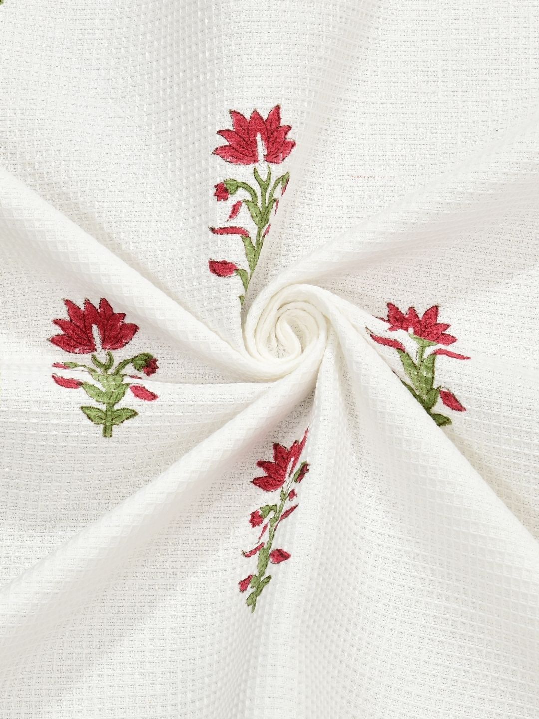 Gulmohar Garden Waffle Cotton Towel