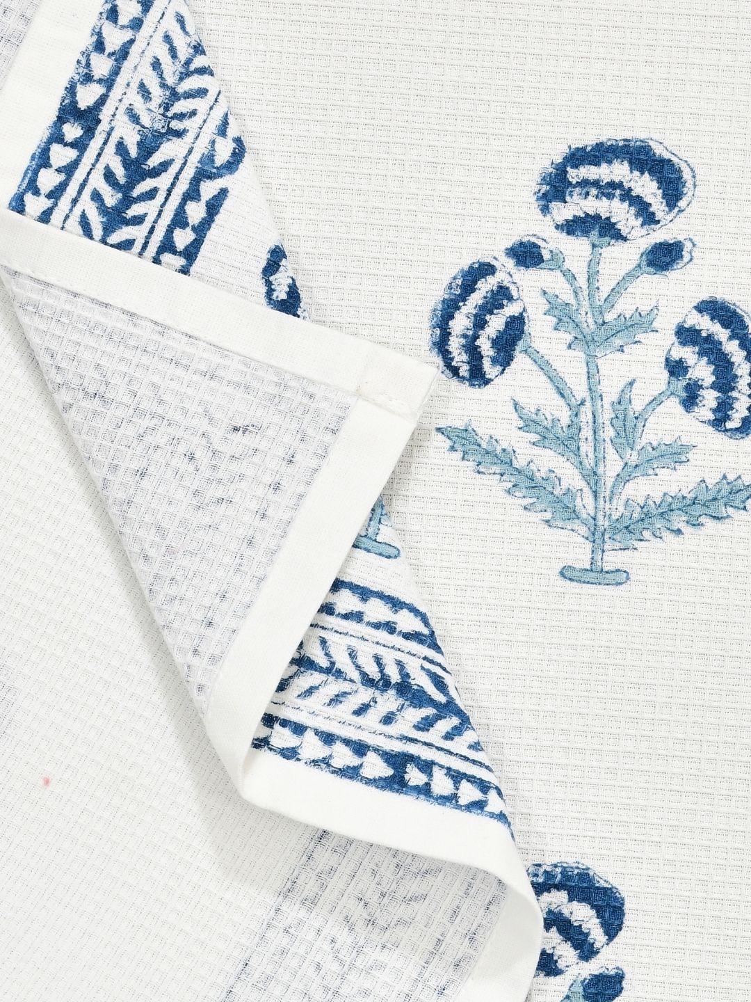 Indigo Botanical Waffle Cotton Towel