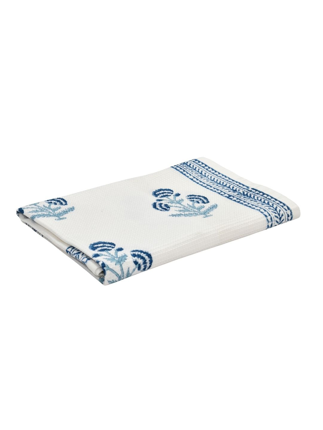 Indigo Botanical Waffle Cotton Towel