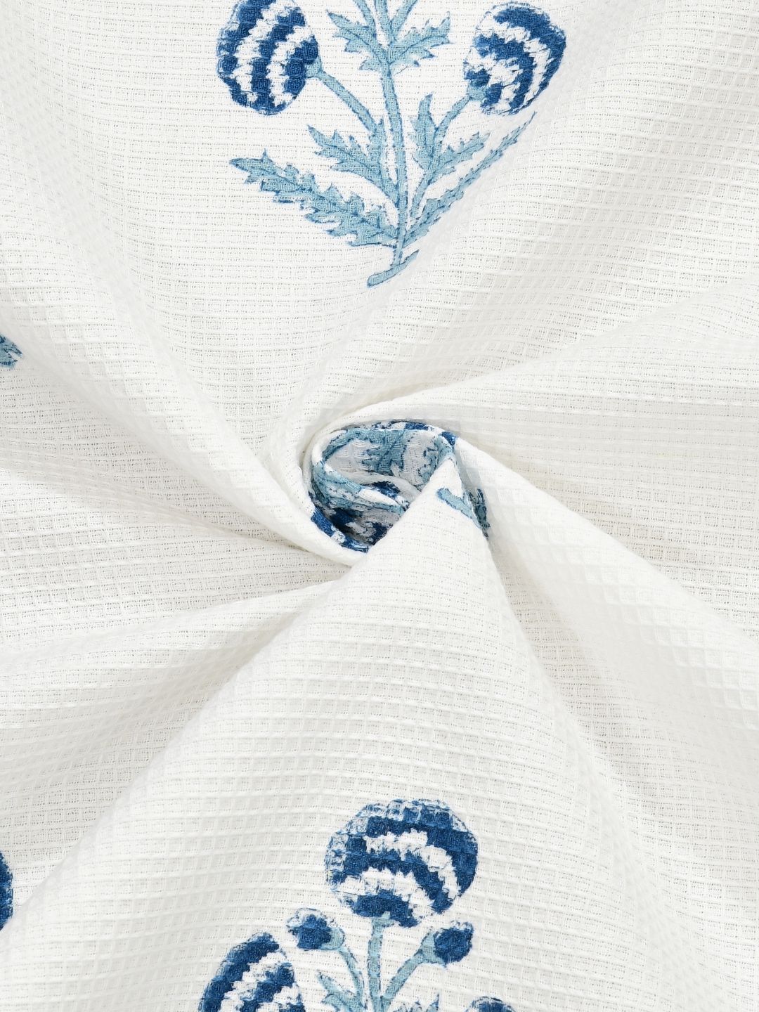Indigo Botanical Waffle Cotton Towel