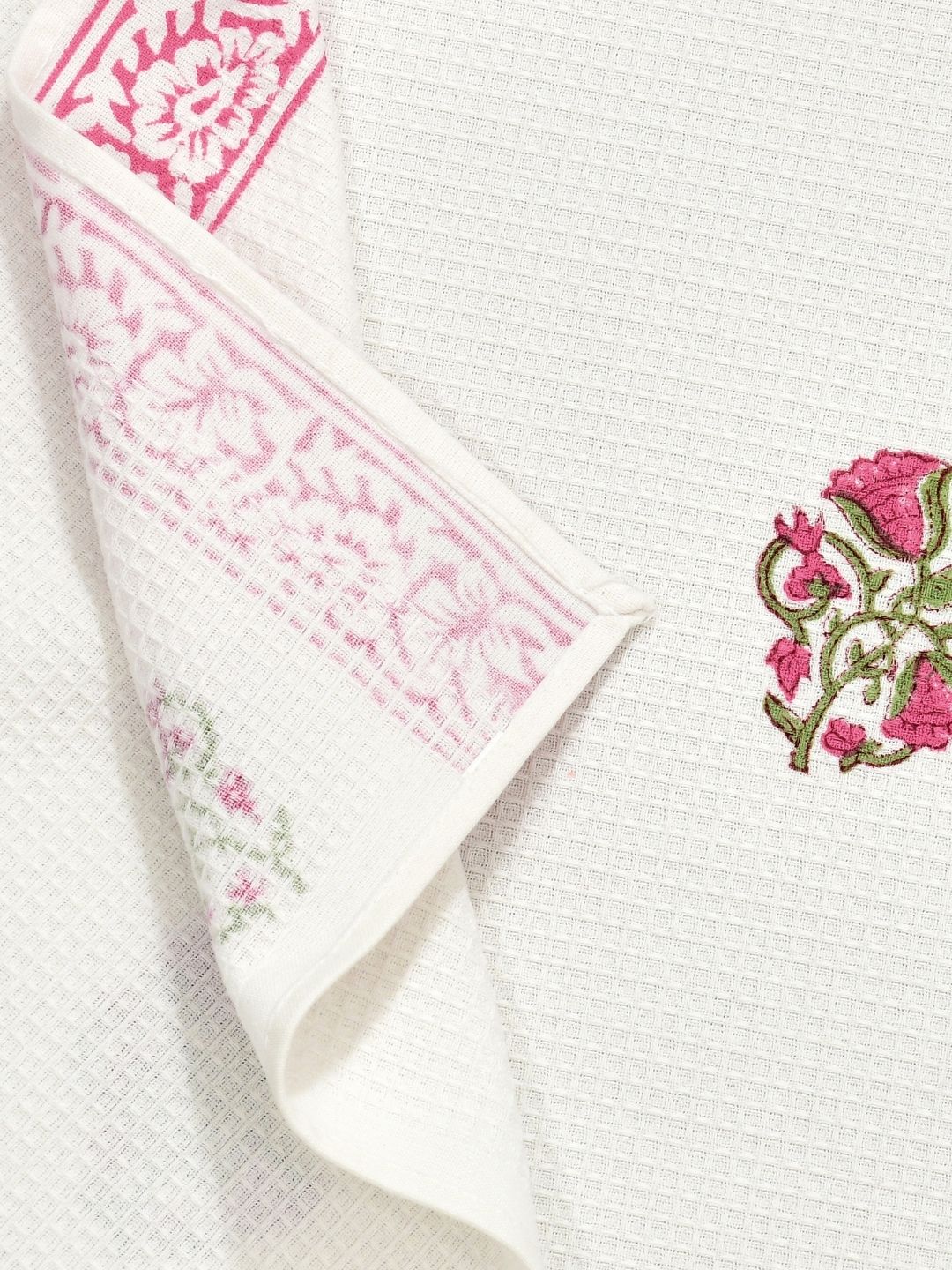 Rosebud Charm Waffle Cotton Towel