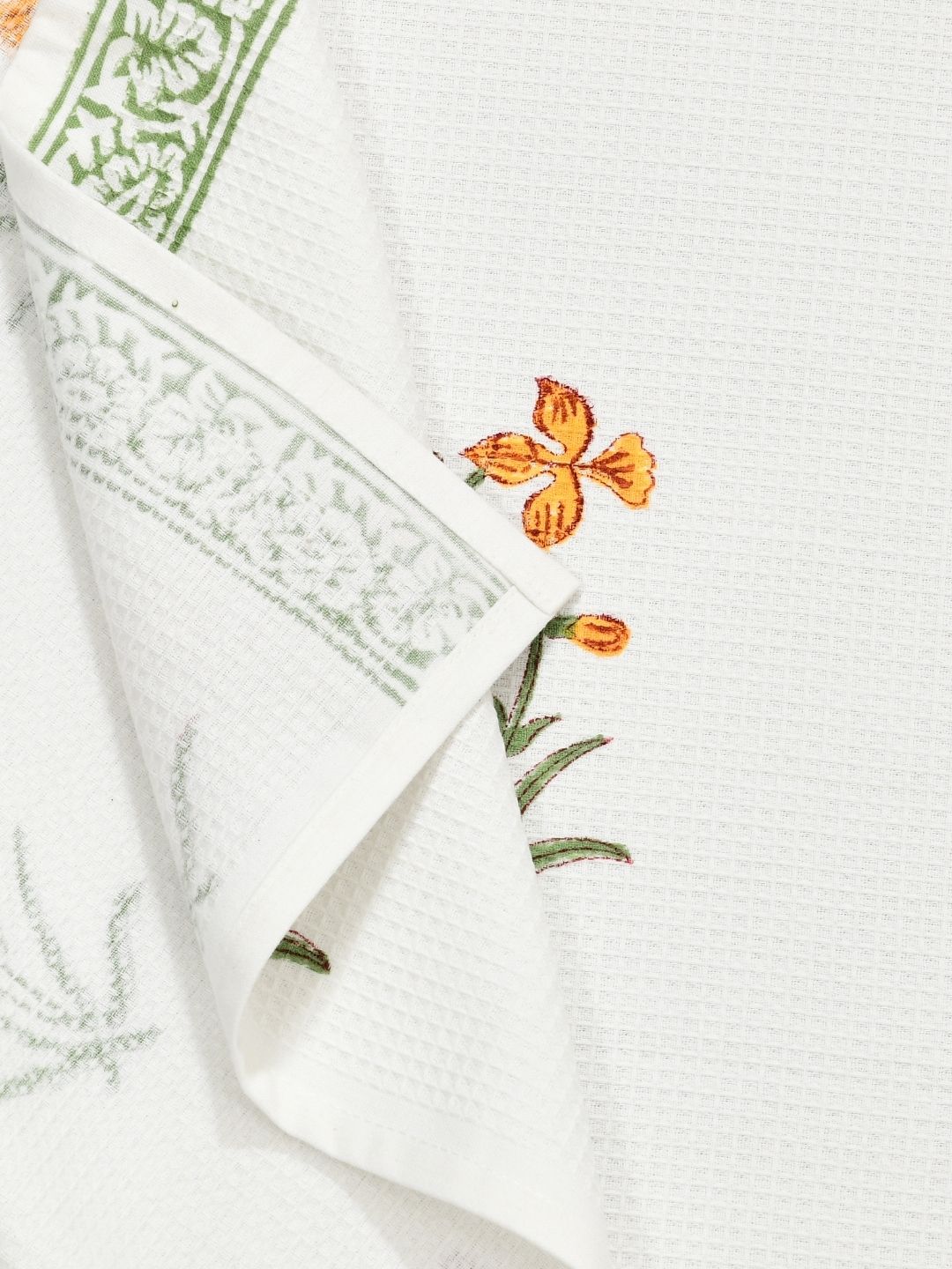 Orange Lily Waffle Cotton Towel