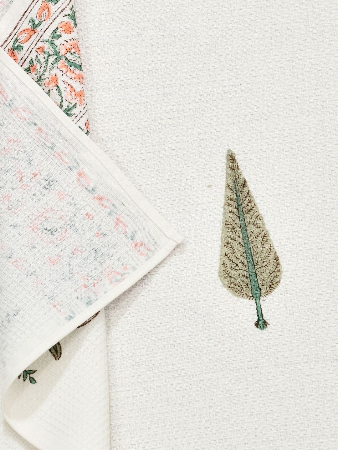 Botanical Garden Waffle Cotton Towel