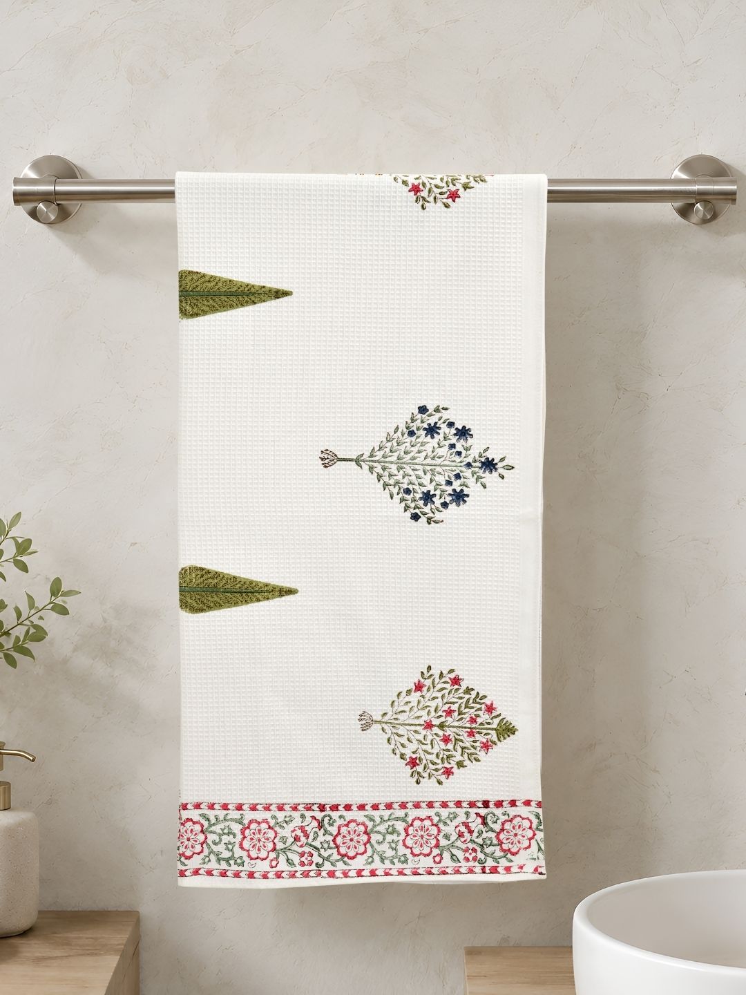 Floral Tree Waffle Cotton Towel
