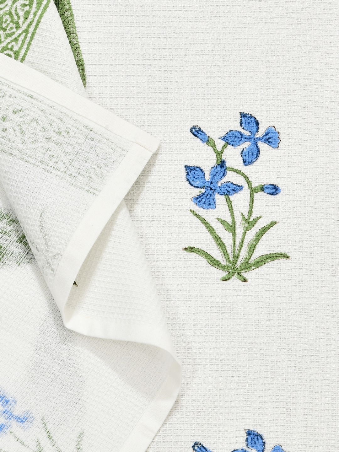 Bluebell Leaf Waffle Cotton Towel