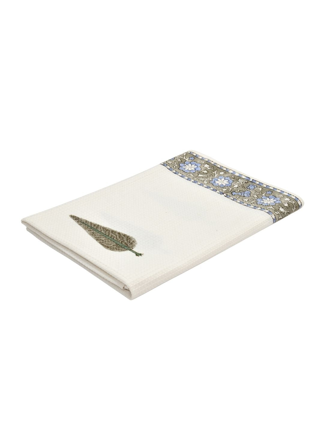 Indigo Bloom Waffle Cotton Towel