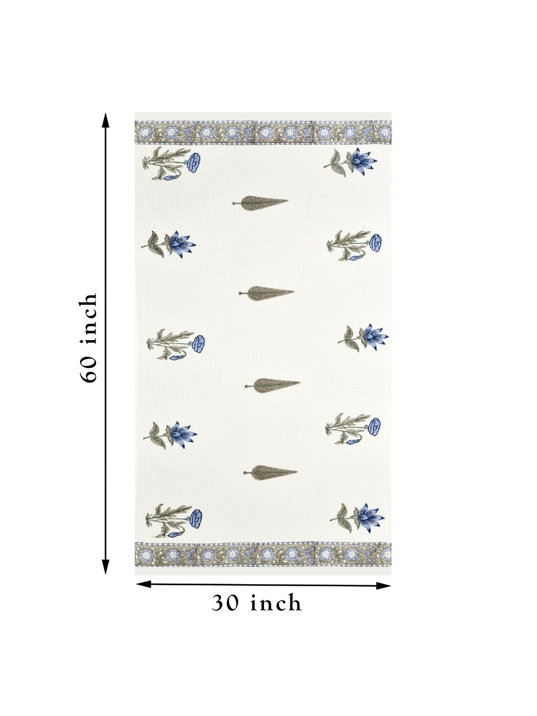 Indigo Bloom Waffle Cotton Towel