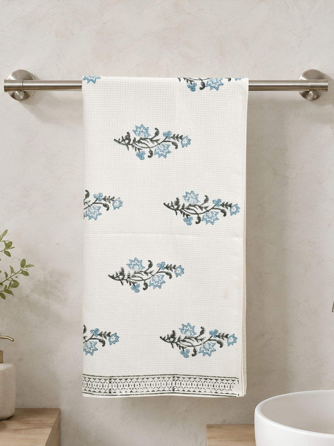 Sky Blossom Waffle Cotton Towel