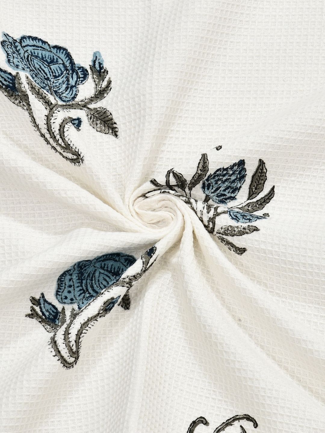 Indigo Rose Waffle Cotton Towel