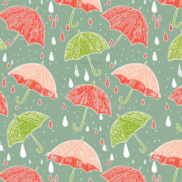 Monsoon Magic Umbrella Mint Green Bedsheet