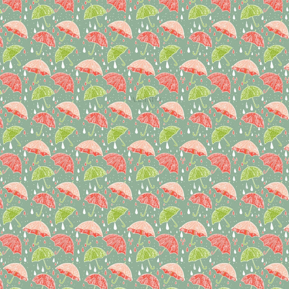 Monsoon Magic Umbrella Mint Green Bedsheet