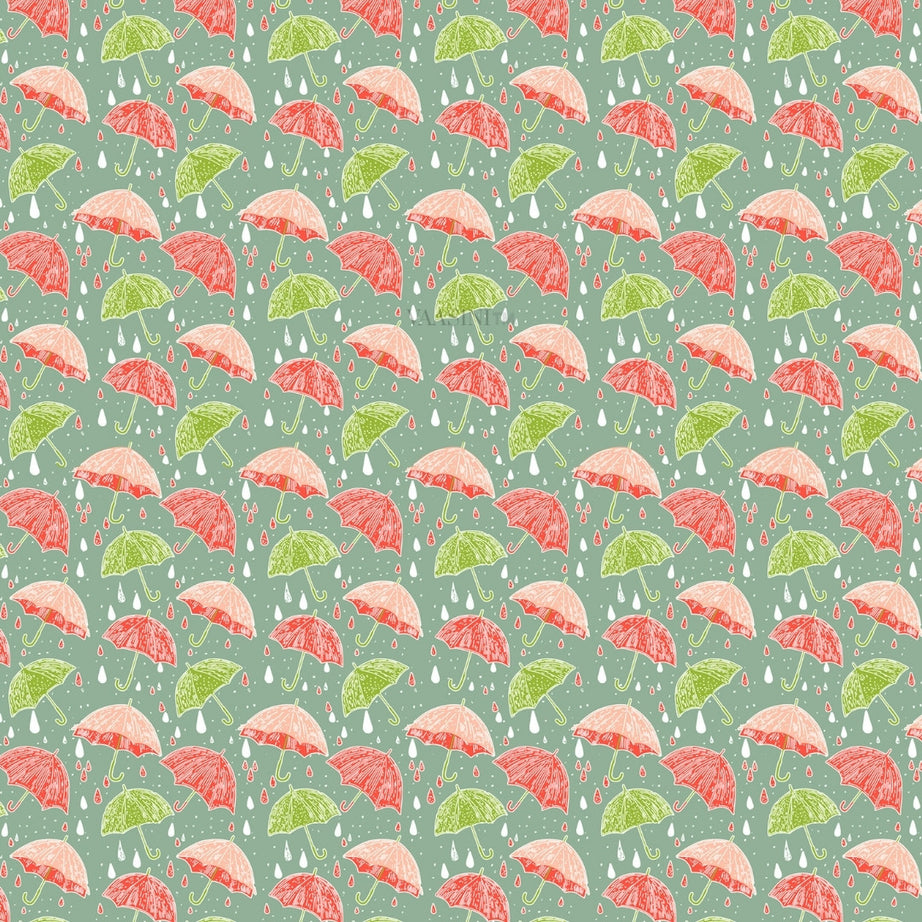 Monsoon Magic Umbrella Mint Green Bedsheet
