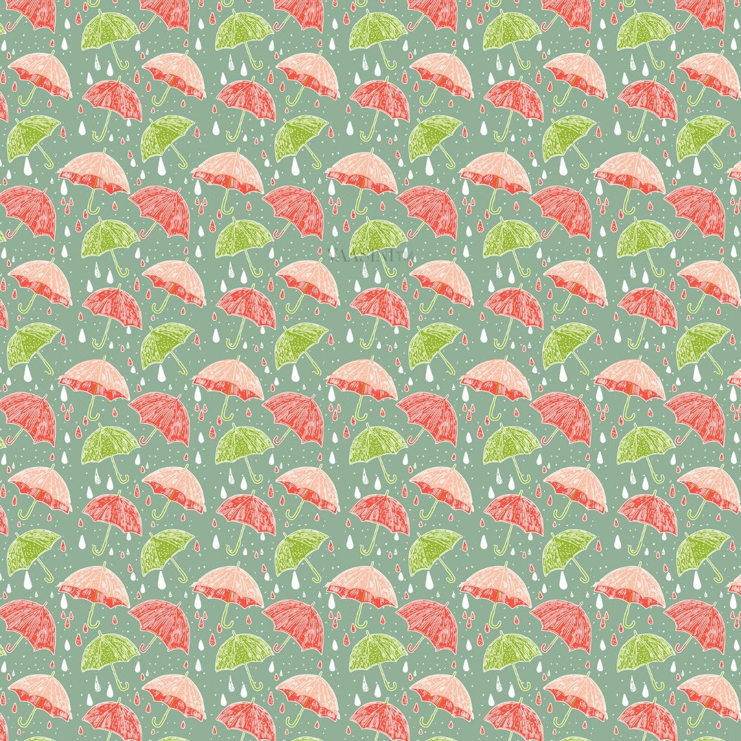 Monsoon Magic Umbrella Mint Green Bedsheet