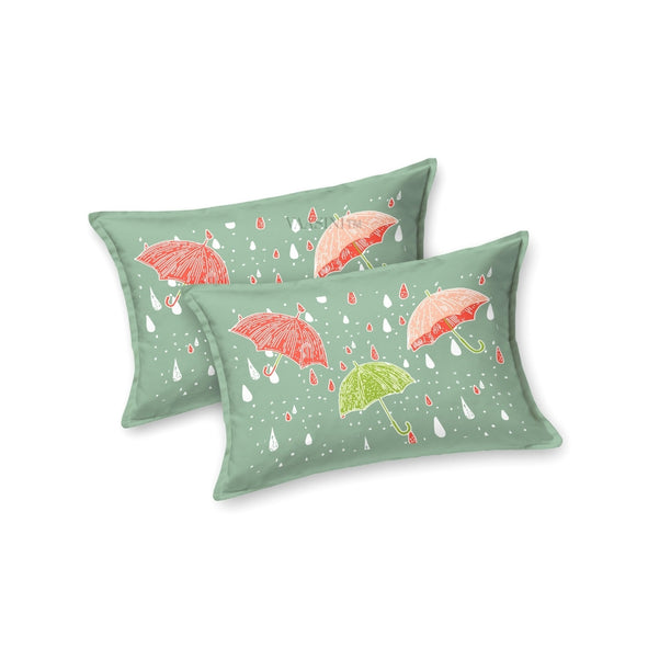 Monsoon Magic Umbrella Mint Green Bedsheet