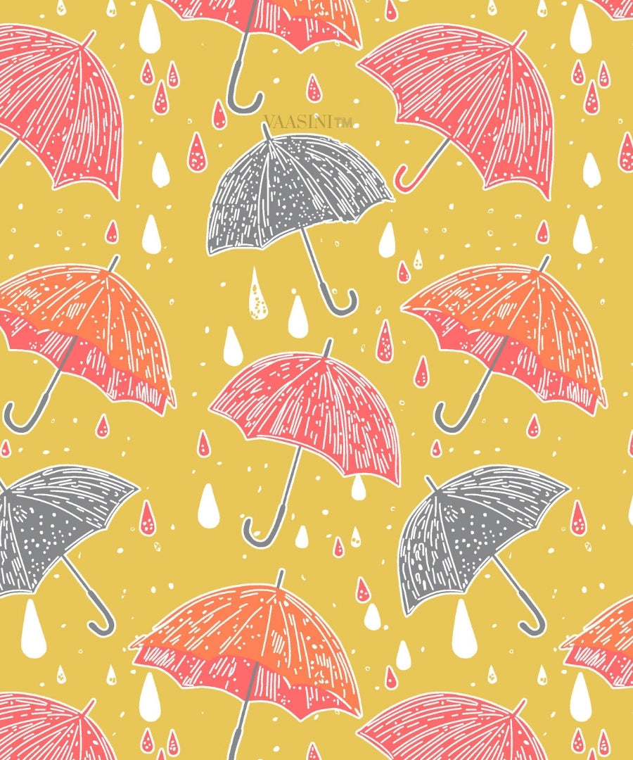 Monsoon Magic Umbrella Sunshine Yellow Bedsheet
