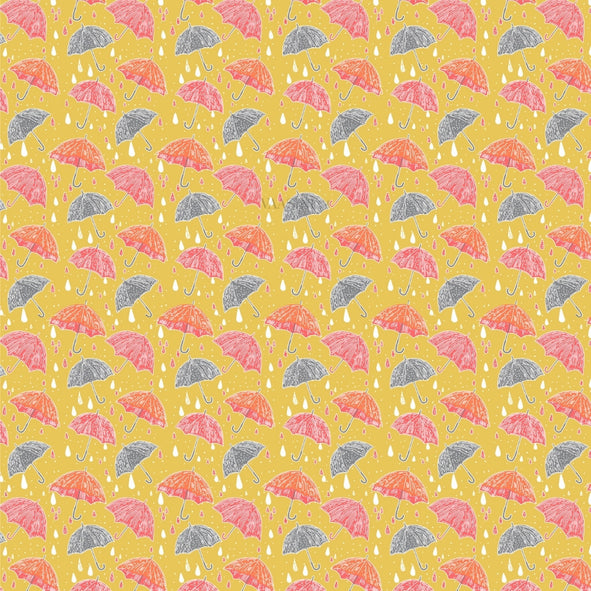 Monsoon Magic Umbrella Sunshine Yellow Bedsheet