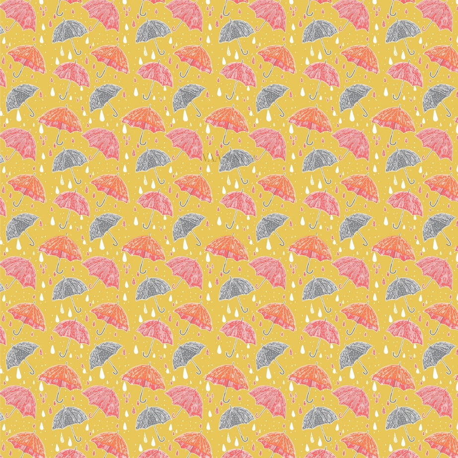 Monsoon Magic Umbrella Sunshine Yellow Bedsheet