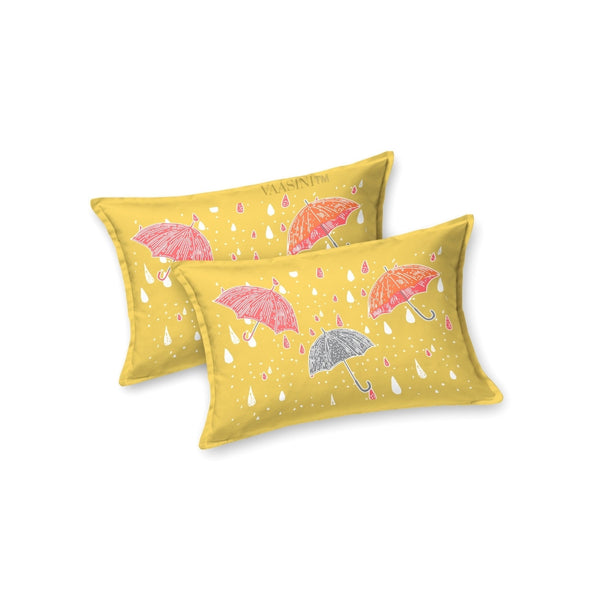 Monsoon Magic Umbrella Sunshine Yellow Bedsheet
