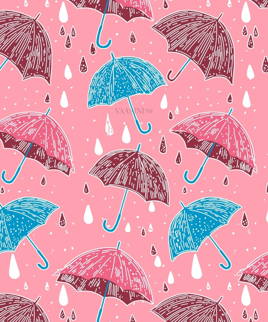 Monsoon Magic Umbrella Candy Pink Bedsheet
