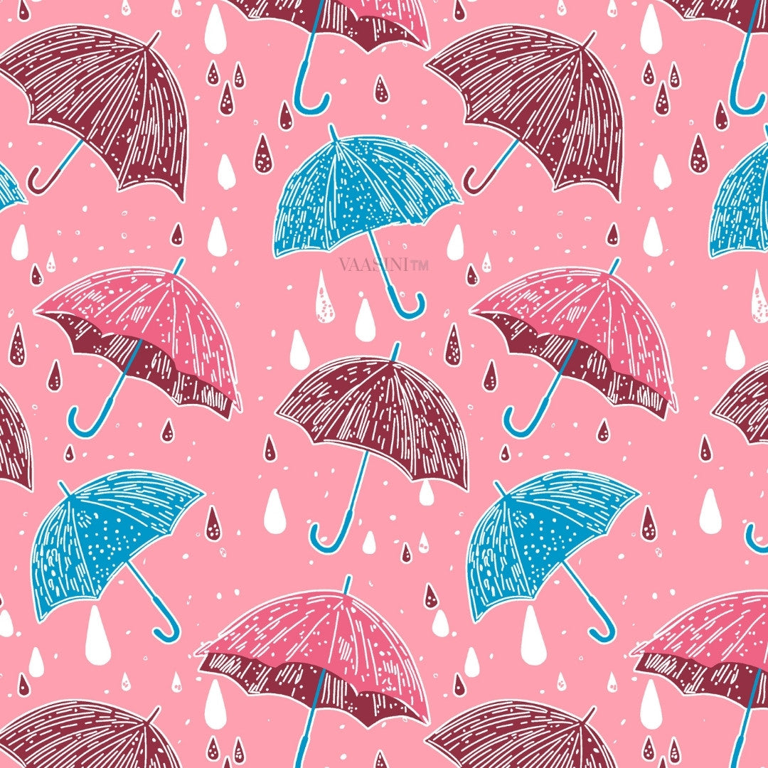 Monsoon Magic Umbrella Candy Pink Bedsheet