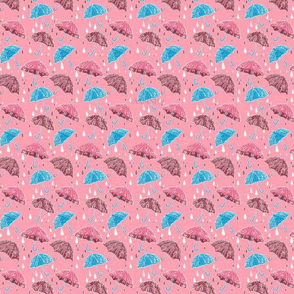 Monsoon Magic Umbrella Candy Pink Bedsheet