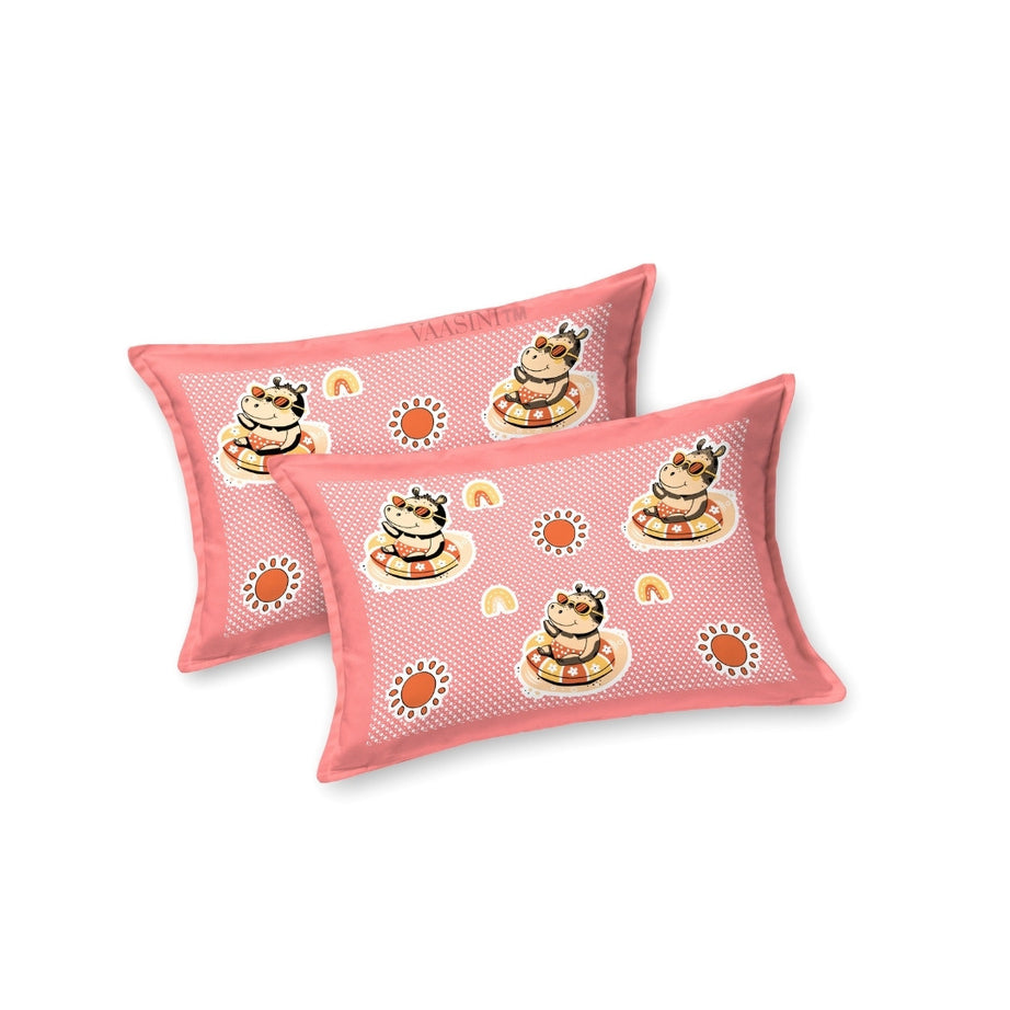 Summer Hippo Bubblegum Pink Kids Bedsheet