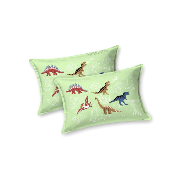 Dino Roar Sage Green Kids Bedsheet