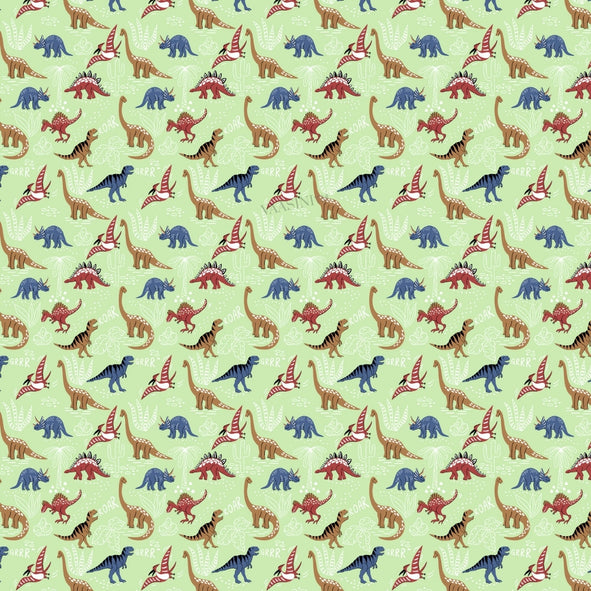 Dino Roar Sage Green Kids Bedsheet