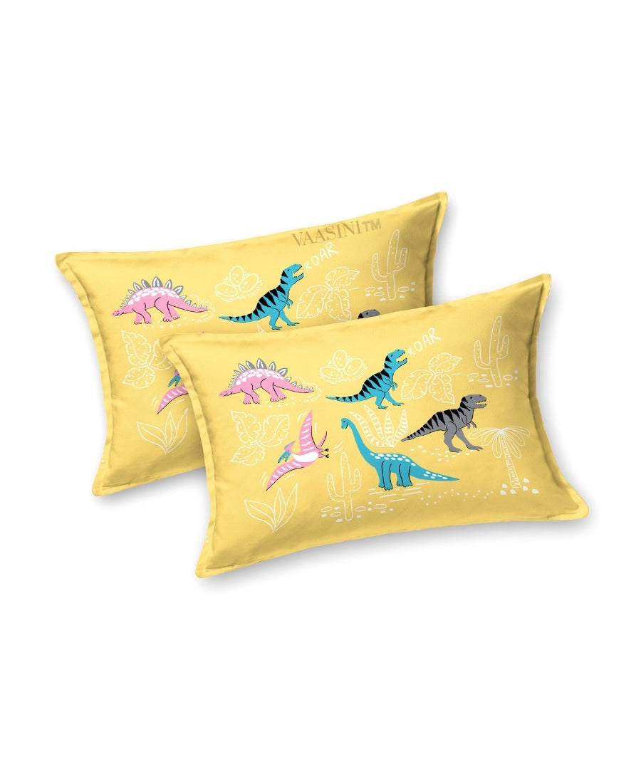 Dino Roar Plush Yellow Kids Bedsheet