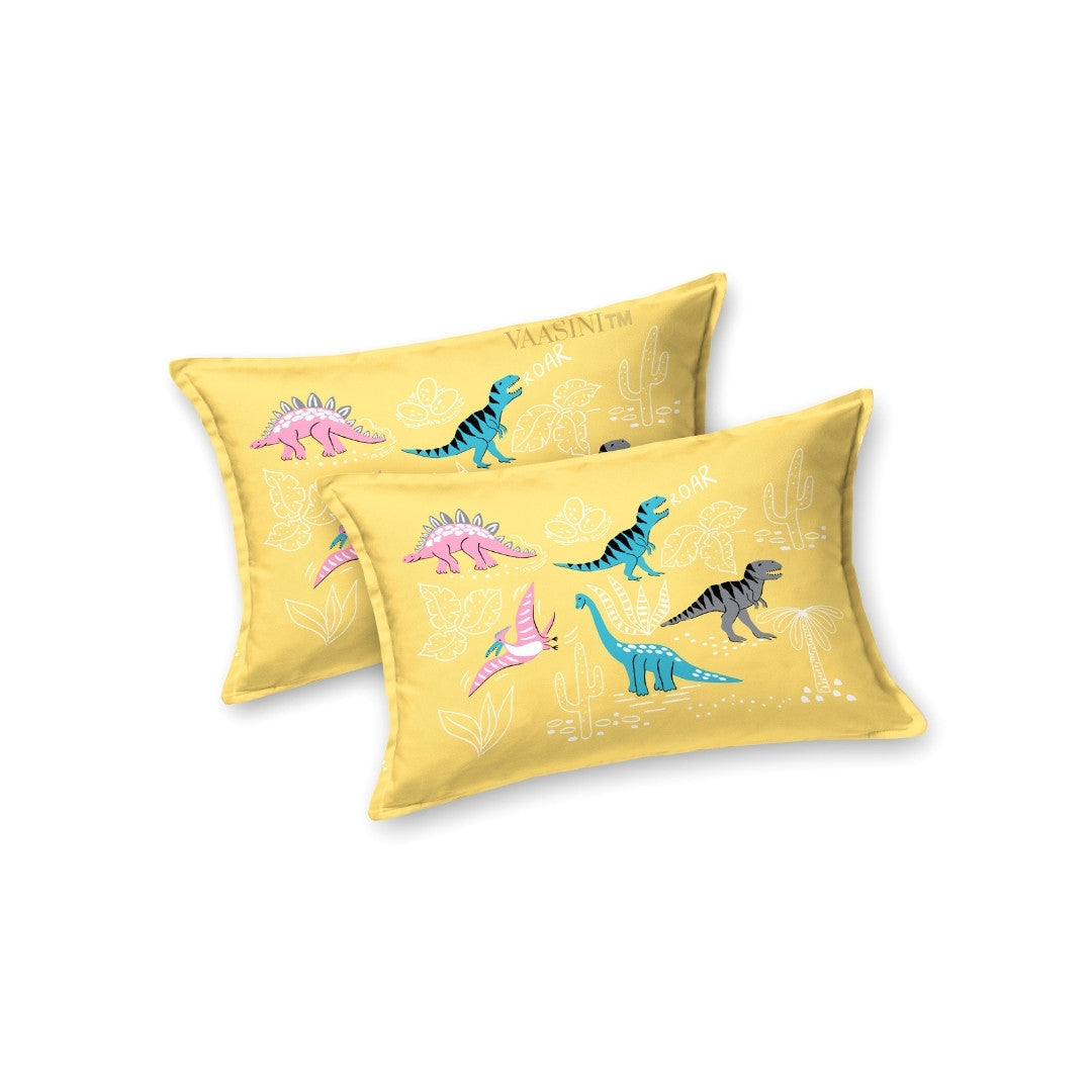 Dino Roar Plush Yellow Kids Bedsheet