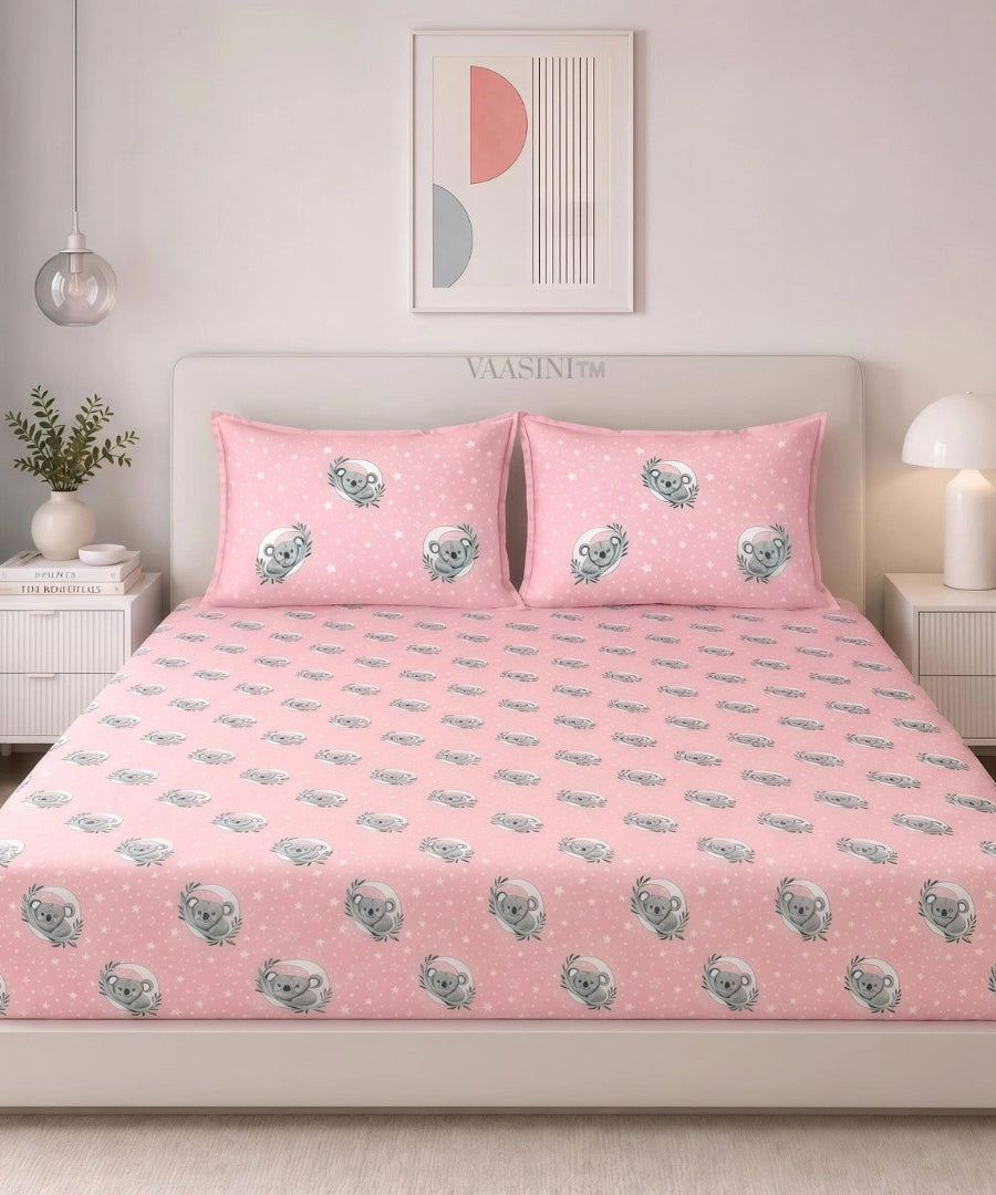 Space Astronaut Blush Pink Kids Bedsheet