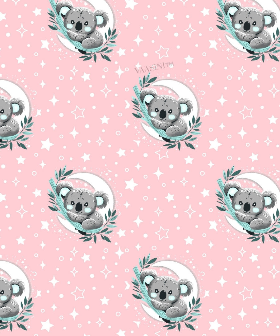 Space Astronaut Blush Pink Kids Bedsheet