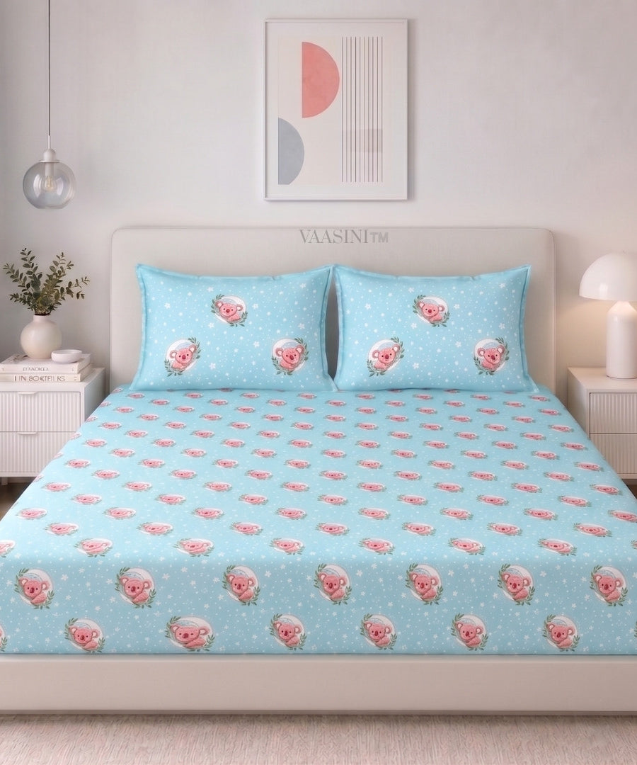 Space Astronaut Sky Blue Kids Bedsheet