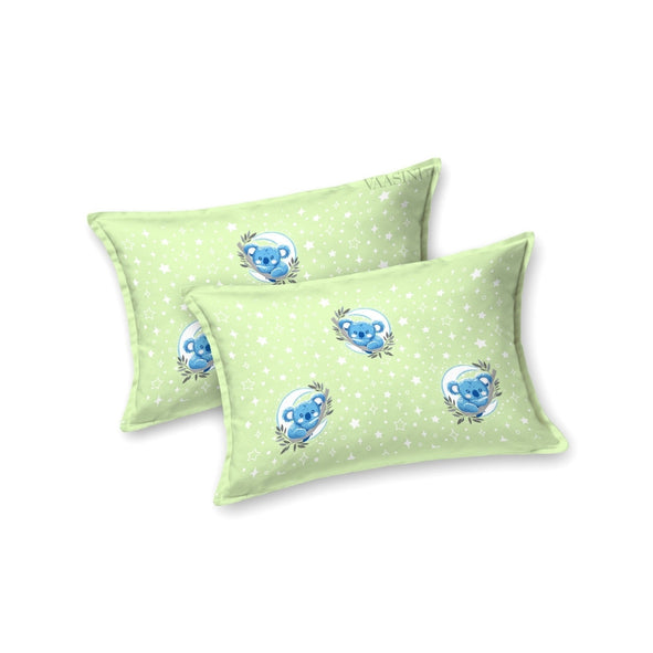 Space Astronaut Creamy Green Kids Bedsheet