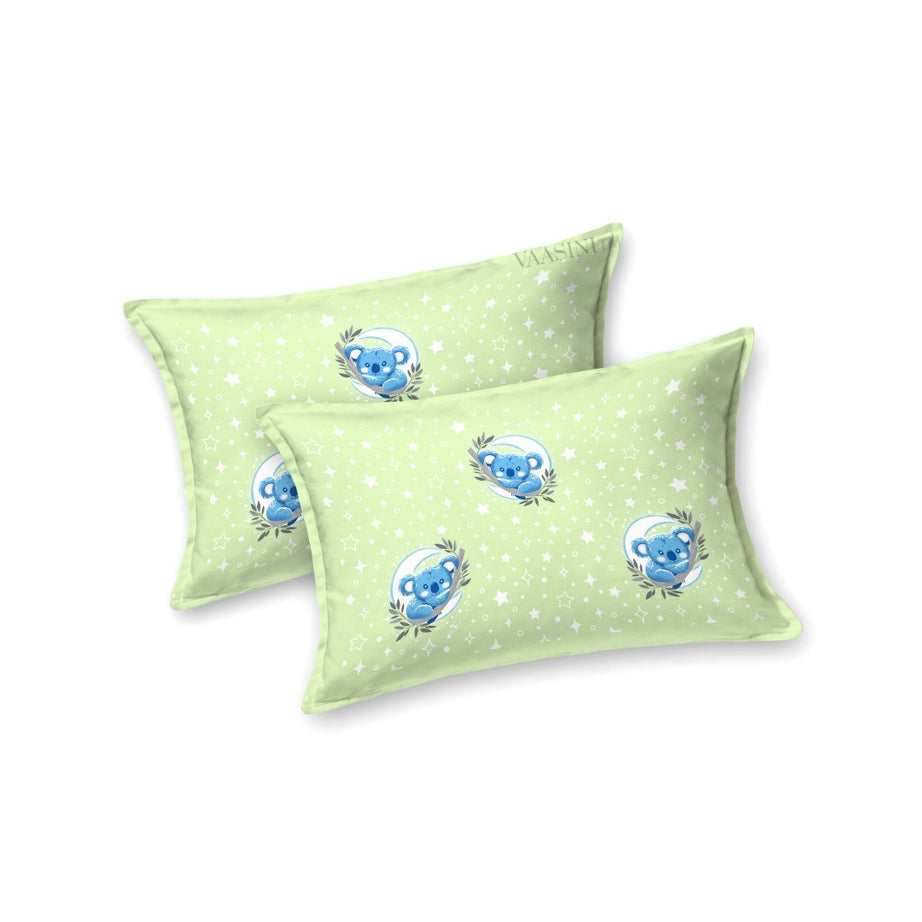 Space Astronaut Creamy Green Kids Bedsheet