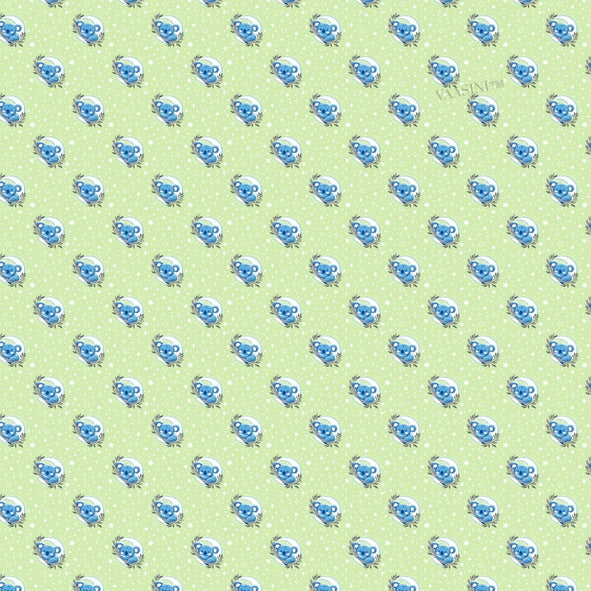 Space Astronaut Creamy Green Kids Bedsheet