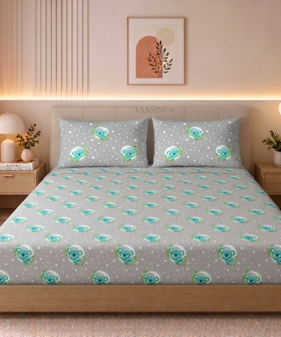 Space Astronaut Pale Grey Kids Bedsheet
